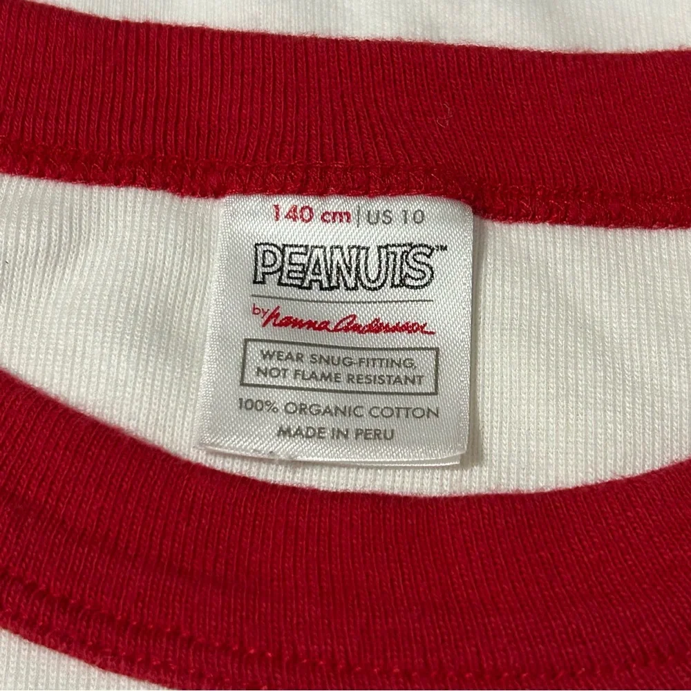 Hanna Andersson Peanuts Snoopy Striped Long John Pajama Set